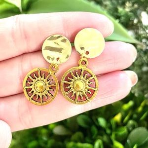 Golden Sun Dangle Earrings